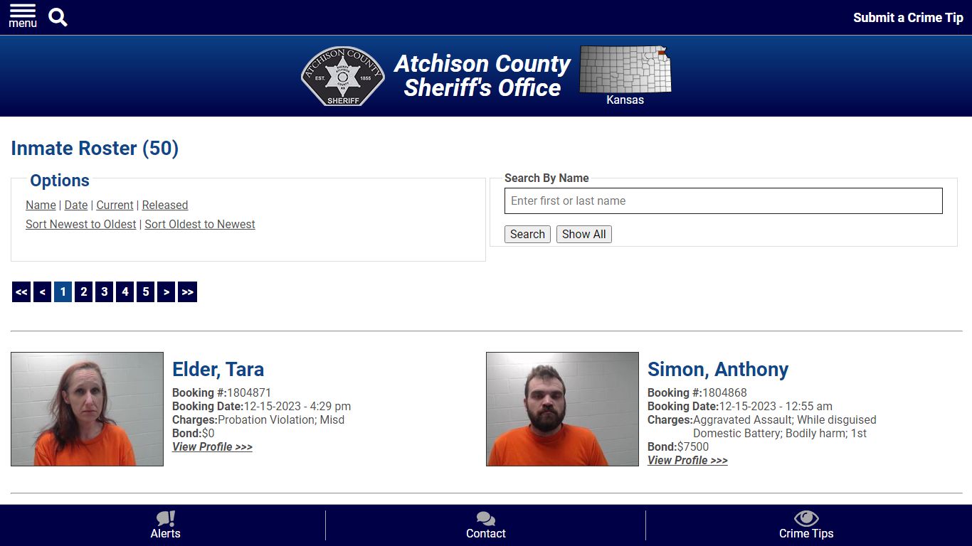 Inmate Roster - Current Inmates Booking Date Descending - Atchison ...