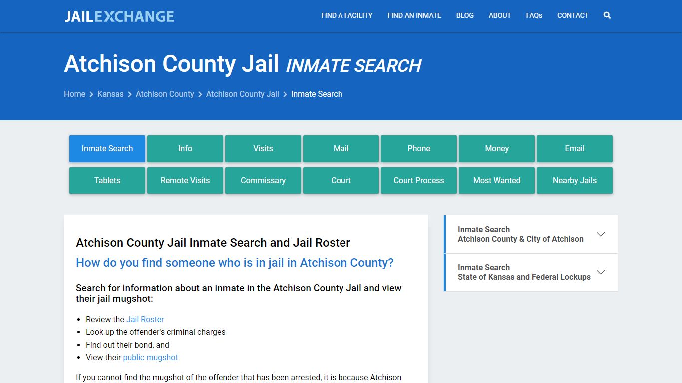 Inmate Search: Roster & Mugshots - Atchison County Jail, KS